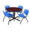 Cain Cain Round Table & Chair Set, Wood, Metal, Plastic Top, Mahogany TB48RNDMH47BE - alternate 1